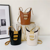 GREATNFB 2025  hot sale fashionable women's bucket bag  new niche design color matching simple mobile phone bag shoulder crossbody
