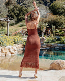 GREATNFB 2025 Blouse fringed suspender holiday skirt knitted beach skirt women