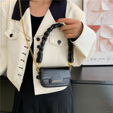 GREATNFB 2025 New new laser small square bag fashionable woven handbag premium chain lipstick messenger bag bag
