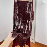 2025 Dinner dress radiant skirt women's high waist and thin fish scale sequins design sense medium and long straight skirt