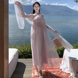 2025 pure desire wind seaside vacation neck dress fairy super fairy summer temperament high-end beach skirt
