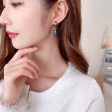 2025 S925 silver needle niche design high-end earrings zircon inlaid water drop-shaped earrings Korean Internet celebrity temperament earrings