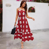 2024 Spring/Summer New Floral Print Oblique Shoulder Strap Dress Dlq0207119