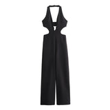 greatnfb Foreign Trade Wholesale  Spring New Women's Clothing Sexy Slimming Hanging Collar Backless Long Overalls