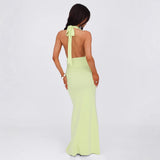 GREATNFB 2025 backless split dress dress dress suspender neck slim dress