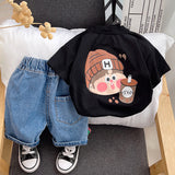 GREATNFB Boys Summer Suit  New Fashion Baby Summer Short-Sleeved Clothes Children's Handsome Children's Clothing One Piece Dropshipping