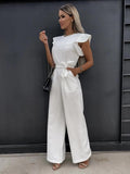 greatnfb Summer HOT and NEW Cross Border Foreign Trade  Jumpsuit Women's Casual Pants Ruffled Lace-up Jumpsuit