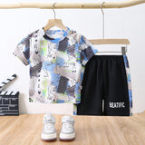 GREATNFB Summer Children's Suit  New Quick Drying Clothes Sportswear Baby Boys' Camouflage T-shirt Two-Piece Children's Clothing Wholesale