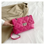 GREATNFB 2025 new women's fashion popular versatile classic diamond square bag simple commuter chain single shoulder messenger bag bag
