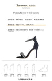 [In Stock] Black High Heels  New Stiletto Rhinestone One-Strap Elegant Lady High Heel Sandals