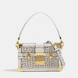 2025 popular New Crocodile Pattern Box Bag High-end Underarm Bag Women's Crossbody Small Square Bag Versatile Lock Shoulder Bag Women's