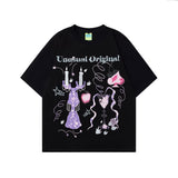 2025 T1066 2025n Street Tide 2025 Summer Retro Trend 3D Picture Painting Element Design Men's Loose Short Sleeve T-Shirt