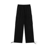 GREATNFB Japanese-Style Retro Overalls Men's  New Outdoor Multi-Pocket Loose Casual Straight-Leg Wide Leg Drawstring Long Pants