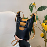 GREATNFB 2025  hot sale fashionable women's bucket bag  new niche design color matching simple mobile phone bag shoulder crossbody