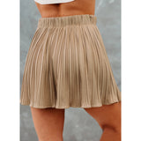 GREATNFB 2022 Spring and Summer New Cross-Border European and American Skirt Pure Color Ice Silk Wrinkle Pleated  Skirt