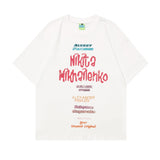 2025 T1011 2025n retro 2025 summer trend men's and women's color elements letter design men's loose short-sleeved T-shirt