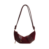 GREATNFB 2025 Retro matte bag women's popular new fashion casual shoulder bag niche popular shoulder messenger bag croissant bag