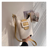 GREATNFB 2025  hot sale fashionable women's bucket bag  new niche design color matching simple mobile phone bag shoulder crossbody