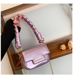 GREATNFB 2025 New new laser small square bag fashionable woven handbag premium chain lipstick messenger bag bag