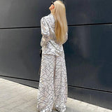 GREATNFB 2025 autumn new fashion printing long-sleeved nightgown trousers set high-end pajamas women's high-end New