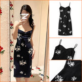 2025 spring new off-the-shoulder suspender slim-fit dress high waist shows figure temperament hip skirt long dress M3010