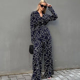 GREATNFB 2025 autumn new fashion printing long-sleeved nightgown trousers set high-end pajamas women's high-end New