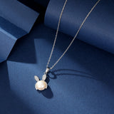 2025 New Natal Year of the Rabbit Necklace Light Luxury Premium Clavicle Chain Freshwater Pearl Rabbit Stud Earrings Jewelry Set