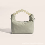 GREATNFB New Chinese Pearl MiuMiu Bag  Summer Genuine Leather Portable Dumpling Bag Girls Crossbody High Sense Niche