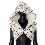 GREATNFB H24TP128 2025 cross-border women's clothing autumn and winter new casual leopard print sleeveless hooded plush tights