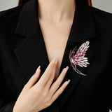 2025 luxury high-end autumn and winter coat coat accessories women's corsage fixed clothes pin buckle crystal butterfly brooch