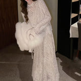 Xiaoxiangfeng lace top, skirt 2025 early spring new high-end two-piece set