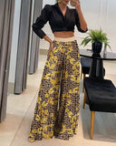 greatnfb S1019 Cross-Border   New HOTan and NEWn Women's Clothing  Autumn Best-Selling Women's Printed Wear Wide-Leg Pants