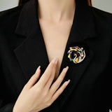 2025 Chinese style elegant high sense temperament blazer corsage fixed clothes pin accessories colored phoenix brooch