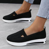 Cross-Border Foreign Trade Hot Selling plus Size Women's Fly-Knit Sneakers Slip-on Lazy Mom Shoes