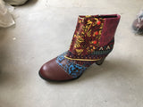 GREATNFB Retro Cross-Border  New Winter Classic Fashion Hand Stitching Jacquard Techniques Fashion Women's Short Boots Wholesale