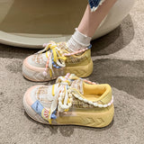 Spring New Women's Casual Shoes Ugly and Cute Big Head Sports Board Shoes Muffin Dissolved Platform Canvas Shoes Wholesale