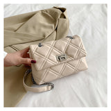 GREATNFB 2025 new women's fashion popular versatile classic diamond square bag simple commuter chain single shoulder messenger bag bag