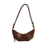 GREATNFB 2025 Retro matte bag women's popular new fashion casual shoulder bag niche popular shoulder messenger bag croissant bag