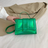GREATNFB 2025 Classic versatile  women's bags, new patent leather small square bags, textured chain women's single shoulder oblique span bags