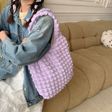 GREATNFB New Cloud Bubble Fold Feeling Tong Qin Shoulder Vest Bag Simple Handbag Large Capacity Crossbody Bag