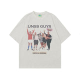 2025 T1032 2025n Street Tide 2025 Summer Couple Painting Elements Fun Character Design Men's Loose Short Sleeve T-Shirt