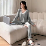 GREATNFB 2025 popular International Station hot-selling simple casual loungewear autumn and winter set loose and comfortable long-sleeved pajamas two-piece set