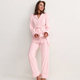 GREATNFB 2025 Spring new  pajamas contrasting color pajamas velvet trousers warm and comfortable solid color  women's loungewear