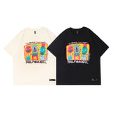 2025 Man Kun T704-2022SS-2025n Street High Street Trend Brand Design Theme: Painting Cartoon Short Sleeve T-Shirt