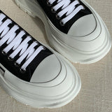 McQueen Canvas Platform White Shoes Spring/Summer New Korean Style Versatile Muffin Sports Height Increasing Leisure Women's Dad Shoes