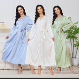 MT065 Middle East Women's Arabian Clothing Hot Diamond New V-neck Robe   Hot Trade Temperament Dress