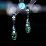 2025 S925 silver needle niche design high-end earrings zircon inlaid water drop-shaped earrings Korean Internet celebrity temperament earrings