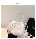 GREATNFB Advanced Texture Small Bag Women's New Niche Messenger Bag Popular Women's Portable Pleated Bucket Bag  Spring