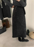 2025 Spot winter new design sense high waist skirt women's fashion temperament thin sequins hip-wrapped versatile long skirt women
