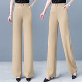 greatnfb Narrow Version Wide-Leg Suit Pants Women's Summer  New Casual High Waist Loose Straight Ice Silk Draped Pants Thin